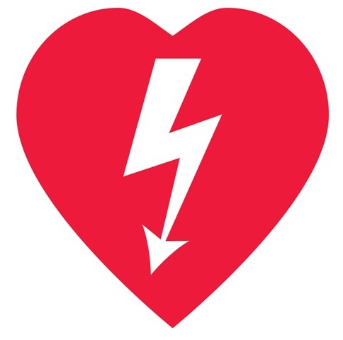 Electric symbol within heart icon.