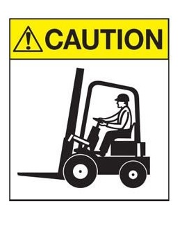 Caution: diagram of forklift