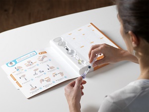 Audio instructions are triggered by touch-sensitive paper packaging. Source: Cambridge Consultants