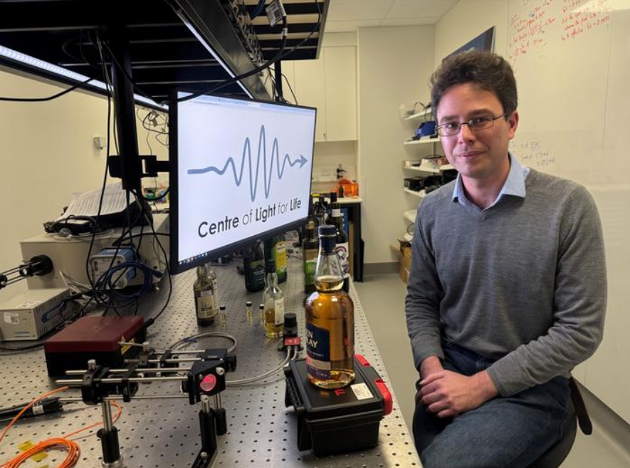Adelaide University physicist Dr Ralf Mouthaan,  one of the team members who developed the methanol detection technique. Source: Adelaide University