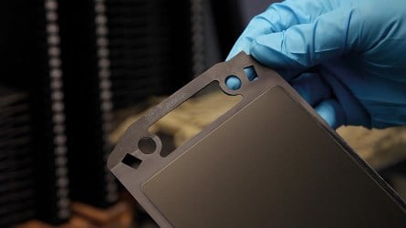 The steel cell is a perforated sheet of steel with a ceramic layer that converts fuel directly into electrical power.