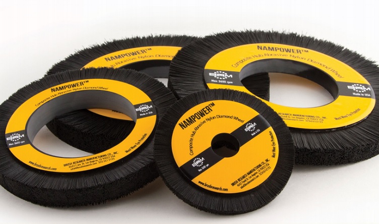 Composite hub wheel brushes now available with diamond filaments