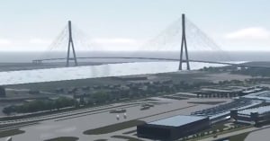 Artist's view of the cable-stayed bridge. Source: WDBA