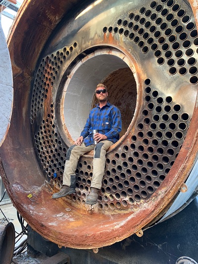 Figure 3: Nierop at a boiler job site.