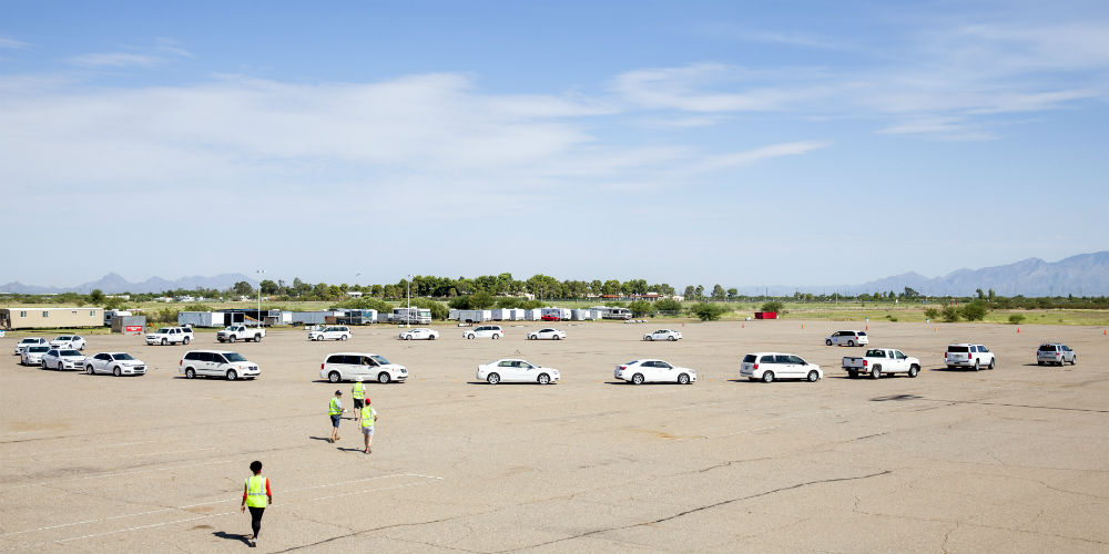 Researchers conducting tests in Tucson, Arizona in July 2017. Source: Rutgers University