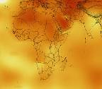 Temperature hot spots in Africa.