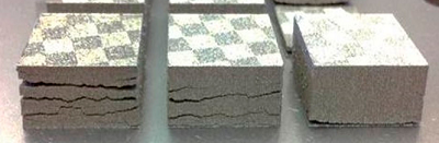Figure 3: Layer delamination and cracking is a common a problem in selective laser melting (SLM). Source: ORNL