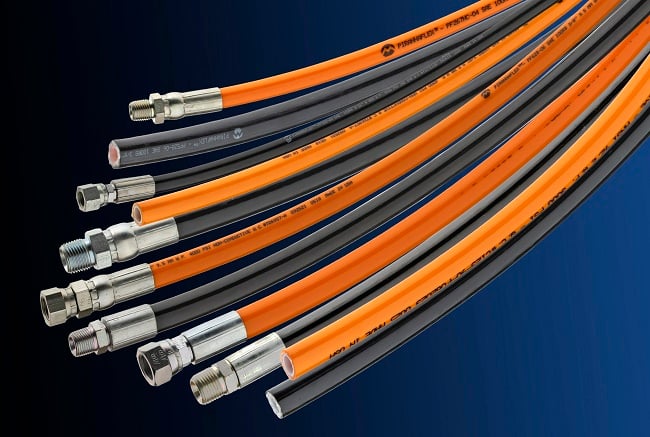 Figure 1: Thermoplastic hydraulic hoses provide benefits in the designing of hydraulic systems. Source: Kuriyama of America, Inc.