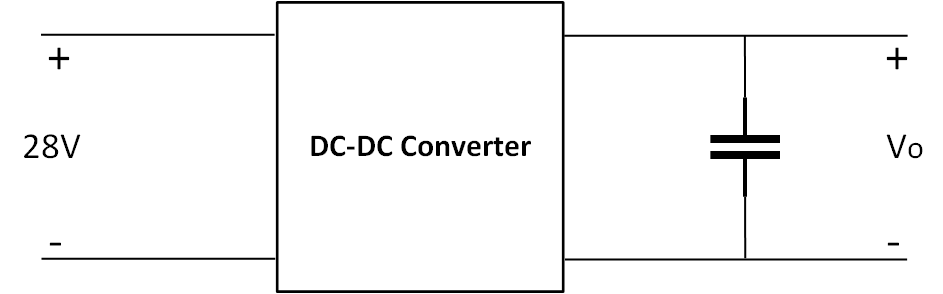 Figure 2: DC-DC converter with a second stage filter consisting of a capacitor with a low ESR. Source: VPT, Inc.