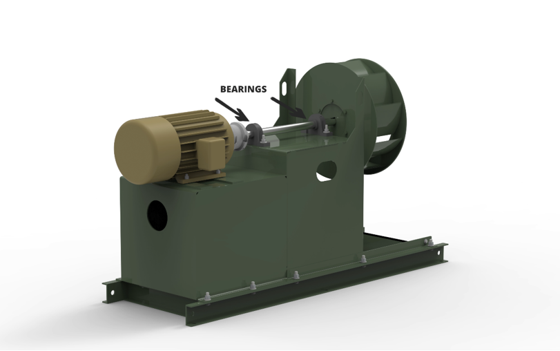 Figure 4: The fan shaft connects to the wheel&rsquo;s hub, completing the drive train. Source: The New York Blower Company