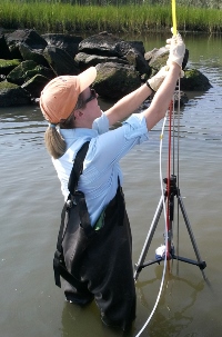 Audrey Sawyer of The Ohio State University tests water for contaminants. Image credit: OSU.