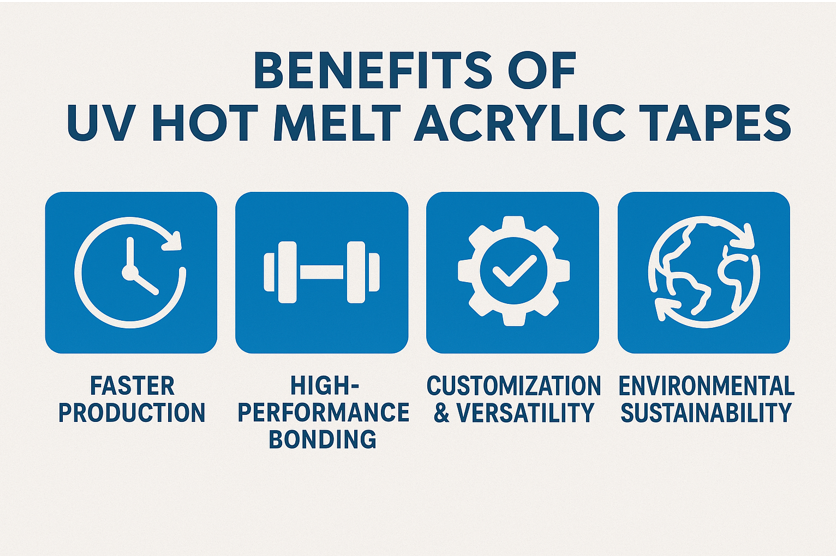 Figure 3: Benefits of UV hot melt acrylic tapes. Source: Adhesive Applications