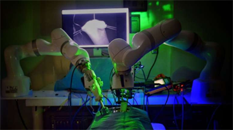 Robot performs surgery on pig tissue