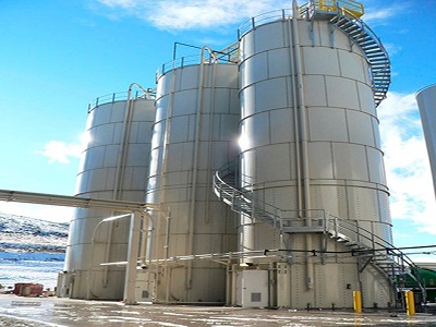 Figure 3. Pneumatic conveyance of finished cement powder to storage silos. Source: Aerzen