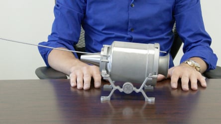 GE engineers made a 3D-printed mini jet engine that roared at 33,000 rotations per minute. Image credit: GE
