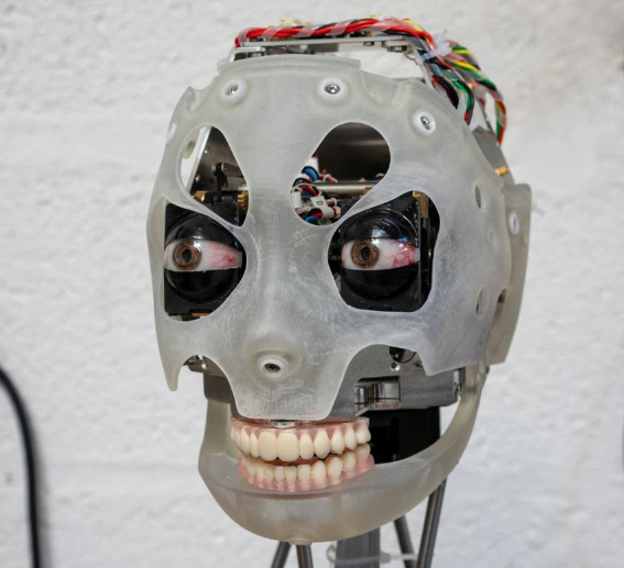 Ai-Da's head. Source: Mathew Stock/Reuters