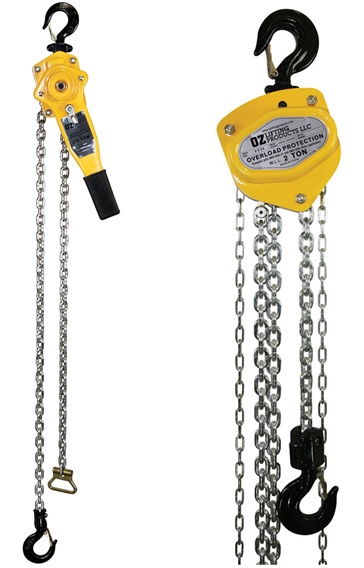 Figure 1. Hoist design as well as quality components improve safety and ease of use. The precision and quality of mechanical components reduces the amount of “effort to lift” an operator has to apply to do the same job, resulting in longer hoist life and user safety. OZ Lifting stands out when it comes to quality and overload protection. Source: OZ Lifting