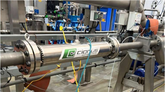 This R&D  flow sensor measures hydrogen in pipe, regardless of size