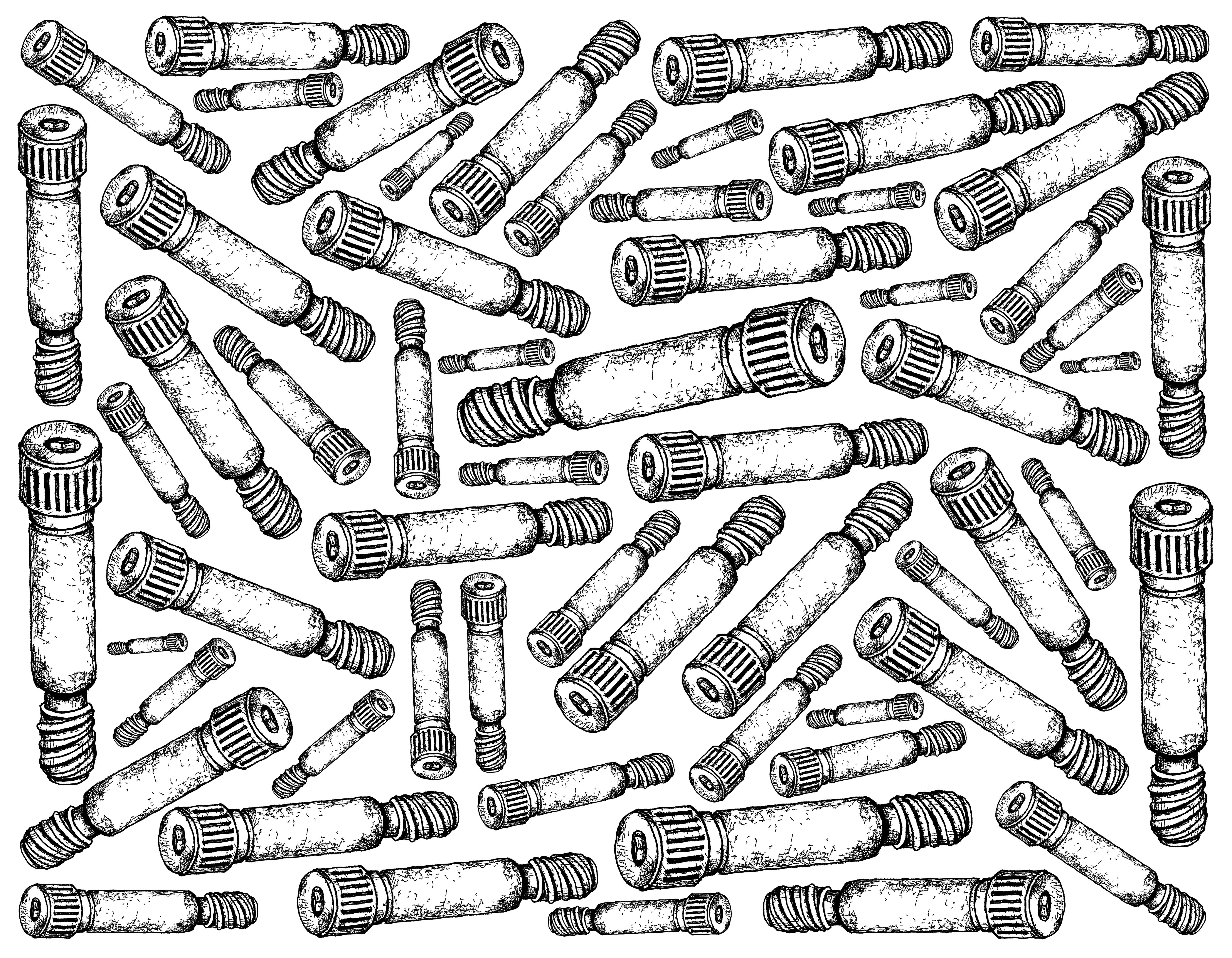 A hand drawn sketch of shoulder screws. Source: Adobe/lamnee