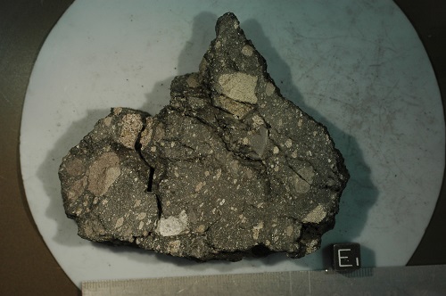 The lunar rock that was brought back from an Apollo mission to the moon used in this research. Source: Rutgers University 