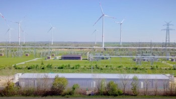 (Click to enlarge.) The building houses roughly 10,000 Li-ion batteries. Credit: NEC