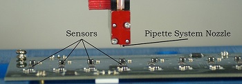 A piezoelectrically actuated pipette system is used as an inexpensive means to detect biological molecules associated with specific diseases, infection or other medical conditions. Source: Purdue University 