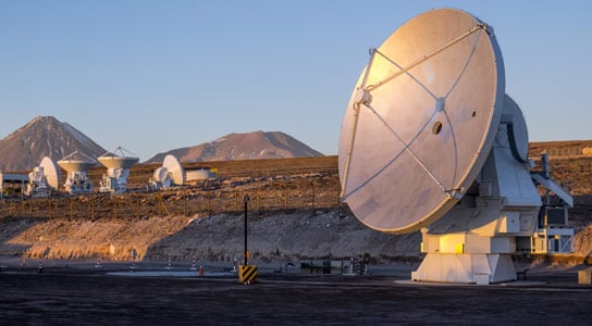 A 12-meter diameter ALMA antenna. Source: ALMA