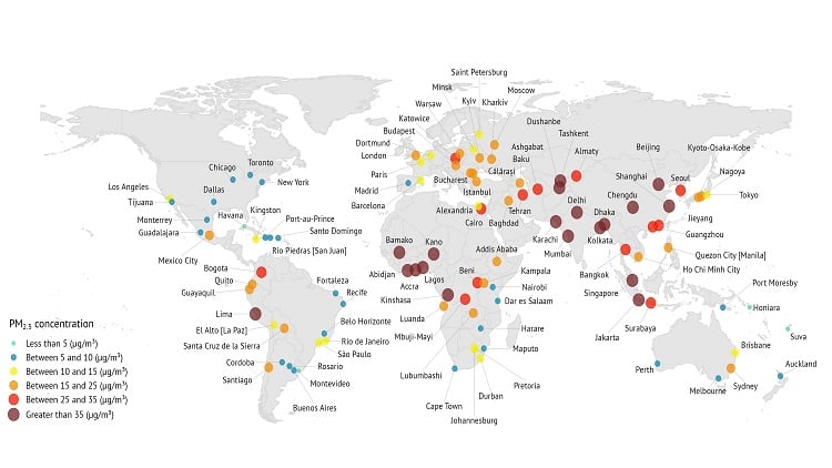 Hotspots of degraded urban air quality