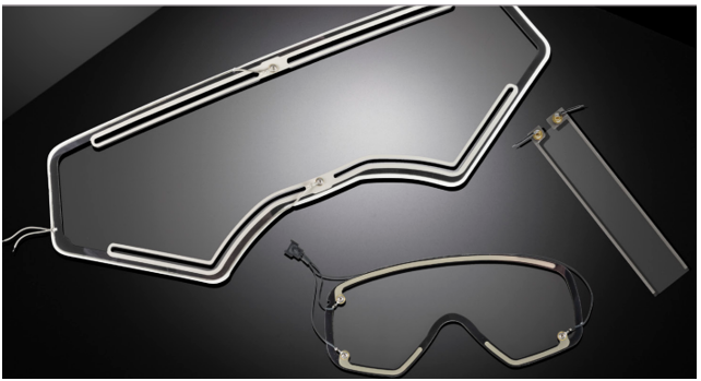 Figure 4: The defining feature of transparent film heating elements is their ability to maintain transparency even when activated. Source: Pelonis Technologies
