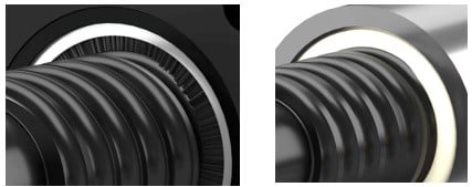 Figure 2. RBS ball nut brush wiper (left) and ball nut end seal (right). Source: Rockford Ball Screw