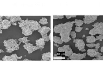 Niobium tungsten oxide particles constitute the battery anode. Source: Rensselaer Polytechnic Institute