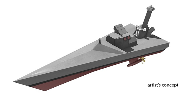 Artist rendering of the roboship. Source: DARPA