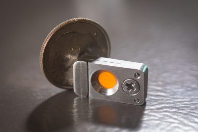 This implantable device uses living cells to monitor changes in the body. Image credit: Douglas Levere, University at Buffalo