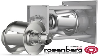 New Rosenberg I-Series impeller design increases airflow and efficiency, cuts noise by half