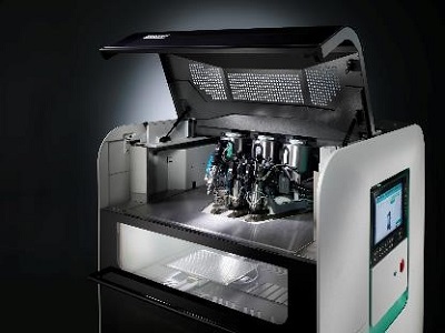 The Freeformer 750-3X has three discharge units and additively manufactures resilient functional parts, including in hard/soft combination and from original plastic granules. Source: Arburg