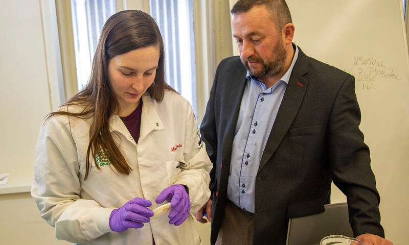 UAlbany forensic chemist Jan Halámek with graduate student researcher Mindy Hair. Source: Scott Freedman
