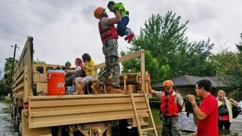 Evacuation efforts after Hurricane Harvey struck southeastern Texas.