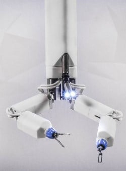 Mini surgical robot is inserted into the abdomen.  Image source: Virtual Incision