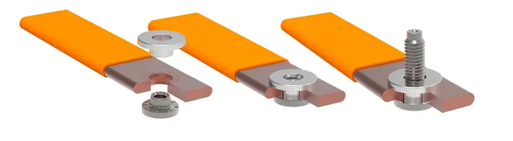 Figure 2: Aluminum busbars and ECCB Contact Bushings. Source: PEM