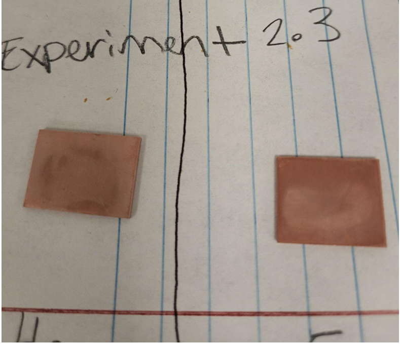 Figure 1: Copper samples after etching. Source: Seth Price