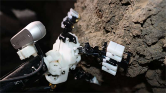 A spider-inspired robot designed for exploring space caves
