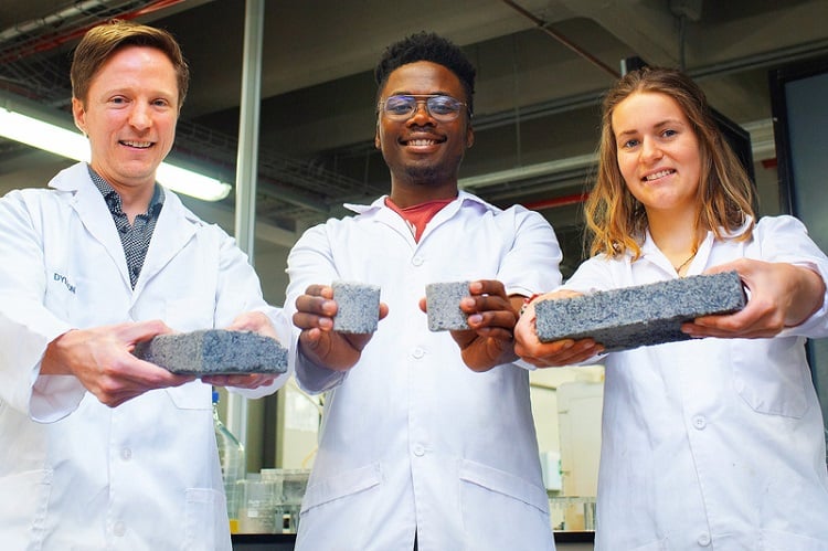 The world’s first bio-brick made using human urine was unveiled at the University of Cape Town. Source: University of Cape Town