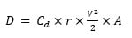 Equation 2. Drag formula.