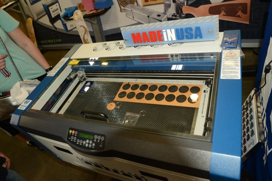 An Epilog laser system. The company manufactures its systems at its headquarters in Golden, Colorado, and over 95% of component parts are made in the U.S.A.