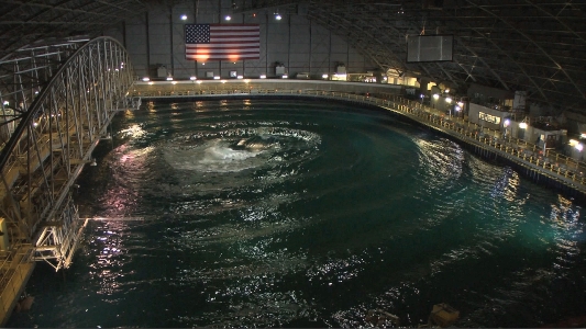 Teams competing in DOE’s Wave Energy Prize competition will test their devices at the Navy’s Maneuvering and Seakeeping Basin. Image source: DOE.