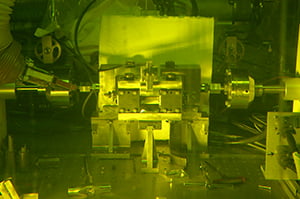Developed by Oak Ridge National Laboratory researchers, CIRFT bends and vibrates used nuclear fuel rod segments to test the impact of normal traveling conditions—before the fuel rods ever leave the premises. Image credit: Oak Ridge National Laboratory, U.S. Dept. of Energy (hi-res image) 