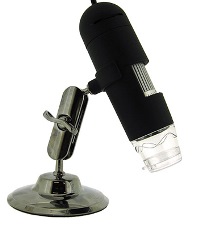 The USB microscope digital camera offers 20X to 200X magnification.