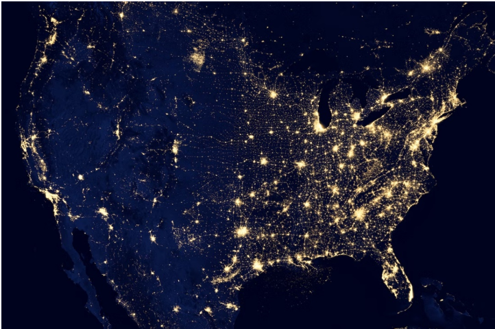 Figure 1. U.S. from orbit during nighttime Source: NASA/Unsplash