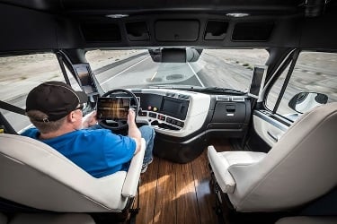 A Level 3 autonomous system requires a driver who can take manual control of the vehicle when prompted. Image: Daimler Trucks North America