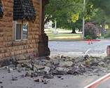 An earthquake caused damage in Pawnee, Okla. Credit: NBC News